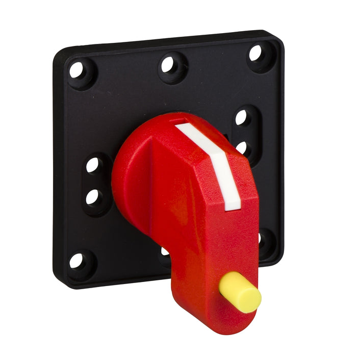 KDG3Y Cam switch operating head, Harmony K, for multifixing, plastic, no legend, 45x45mm, red handle, with padlocking