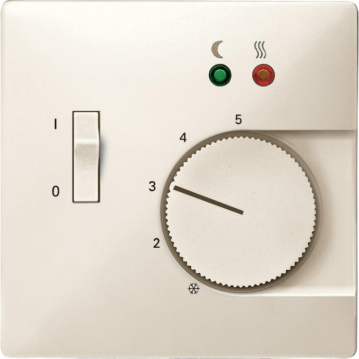 MTN537544 Cen.pl. f. floor thermostat insert w. switch, white, Artec/Trancent/Antique