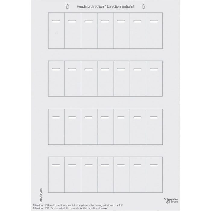 MTN618419 Labelling sheets f. multi-function pbutton w. IR receiver, polar white, System M