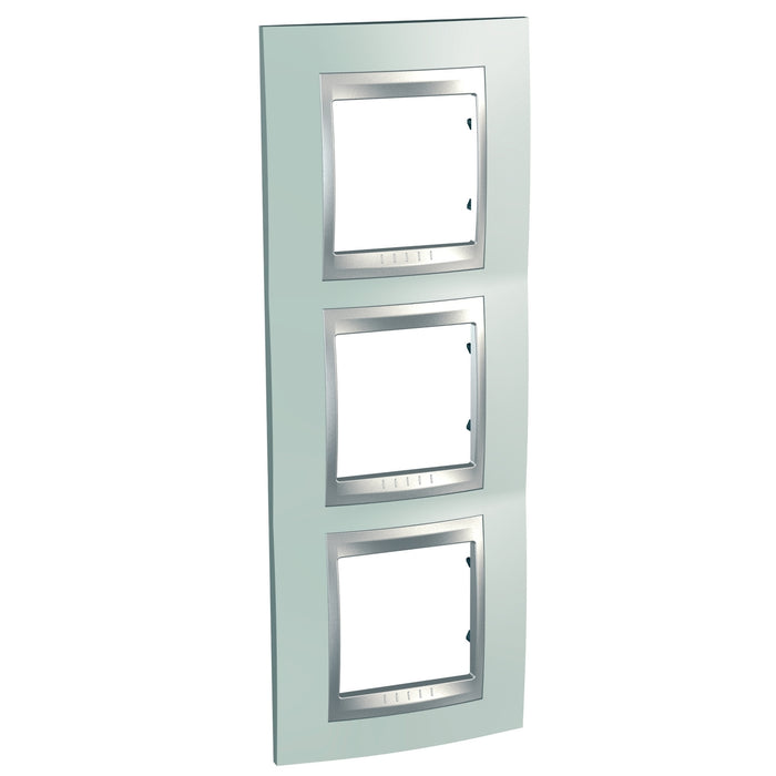 MGU66.006V.094 Unica Top - cover frame - 3 gangs - fluorescent green/aluminium