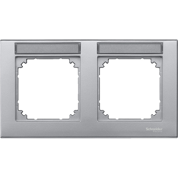 MTN472260 Cover frame, Merten M-Plan, 2 gangs, aluminium