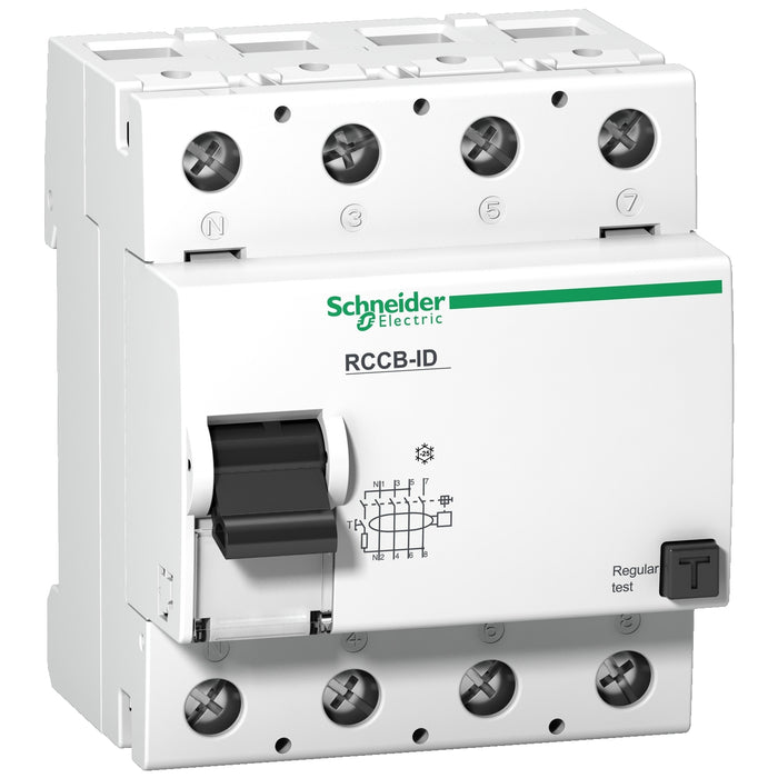 16906 Residual current circuit breaker (RCCB), Acti9 RCCB-ID, 4P, 125A, AC type, 100mA