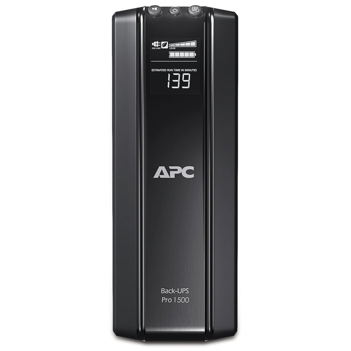 BR1500GI APC Back-UPS Pro, 1500VA/865W, Tower, 230V, 10x IEC C13 outlets, AVR, LCD, User Replaceable Battery