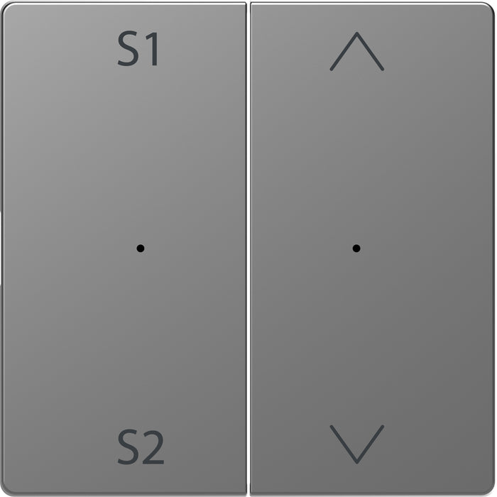 MTN5227-6036 Rocker, Merten System Design, for 2-gng pbtn module (Scene1/2, Up/Down), stainless steel