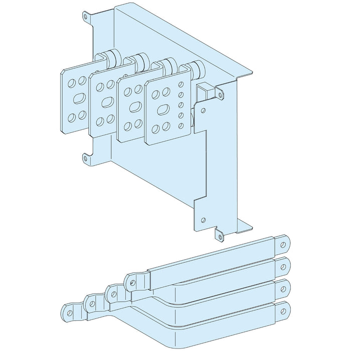 04456 Conjunto de transferencia de conexión en conducto para fijo horizontal NSX630 con palanca, 4P