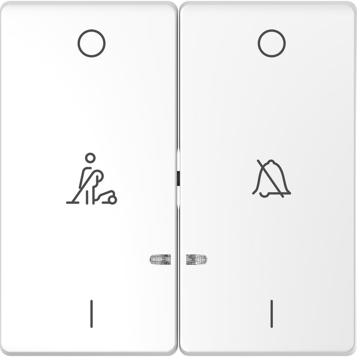 MTN3429-6035 Rocker, Merten System Design, 2-gang w. indicator window and marked for DND, lotus white