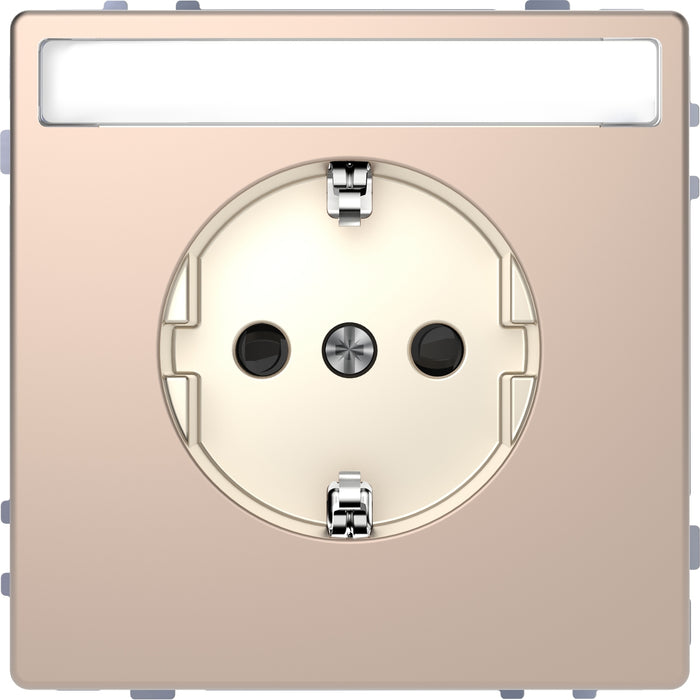 MTN2302-6051 Socket-outlet, Merten System Design, 2P + E, 16A, Schuko, shutter, screwless terminals varnished, champagne