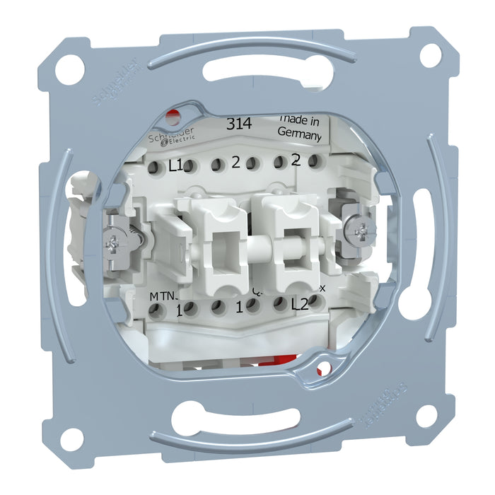 MTN3126-0000 2 Switch, Merten inserts, 1-pole 2-way, 10AX, screwless terminals,