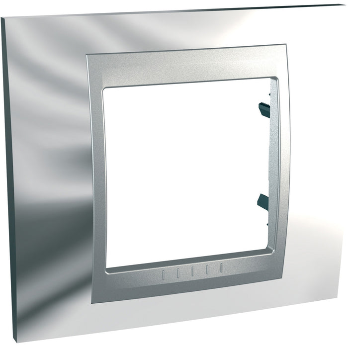 MGU66.002.010 Unica Top - cover frame - 1 gang - bright chrome/aluminium