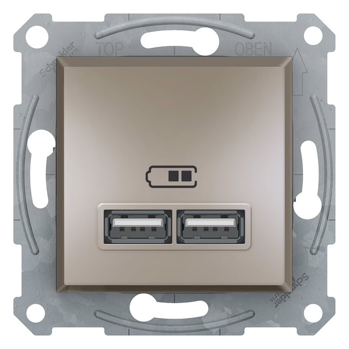 EPH2700269 Asfora - double USB charger 2.1 A - bronze