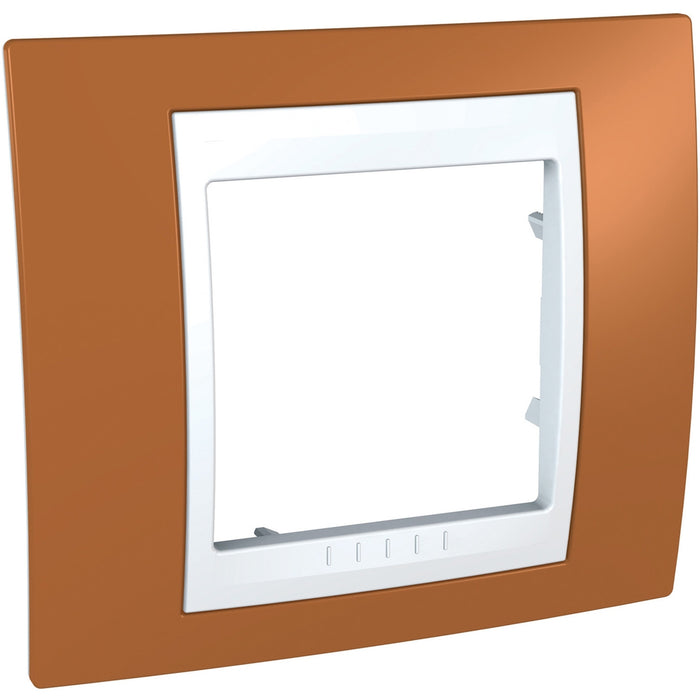 MGU6.002.869 Unica Plus - cover frame - 1 gang - orange/white