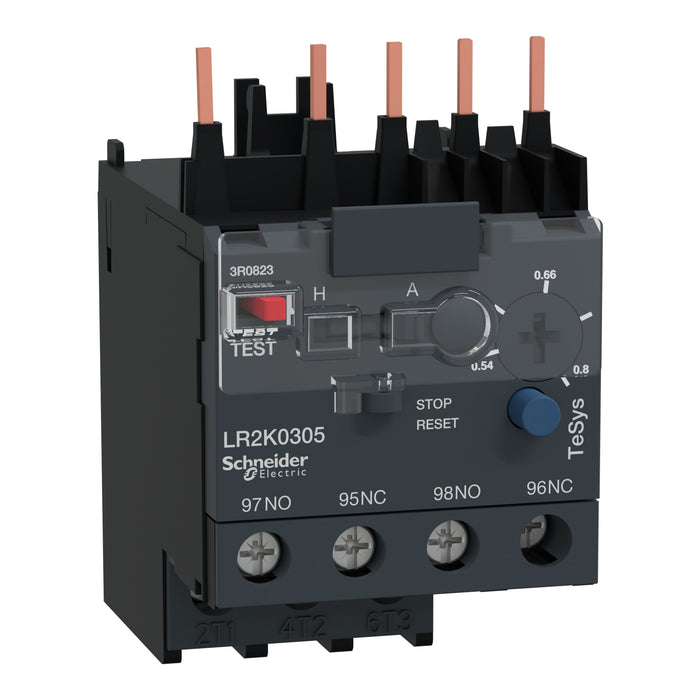 LR2K0305 differential thermal overload relay, TeSys K, 0.54...0.8A, class 10A