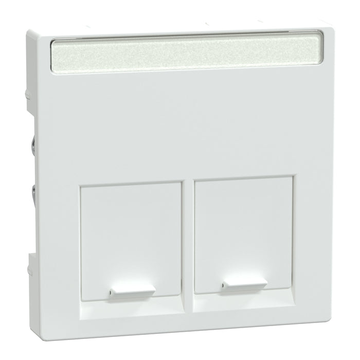 MTN469925 Cover plate, Merten System M, with label for 2 data socket, active white