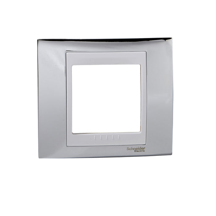 MGU66.002.810 Unica Plus - cover frame - 1 gang - bright chrome/white