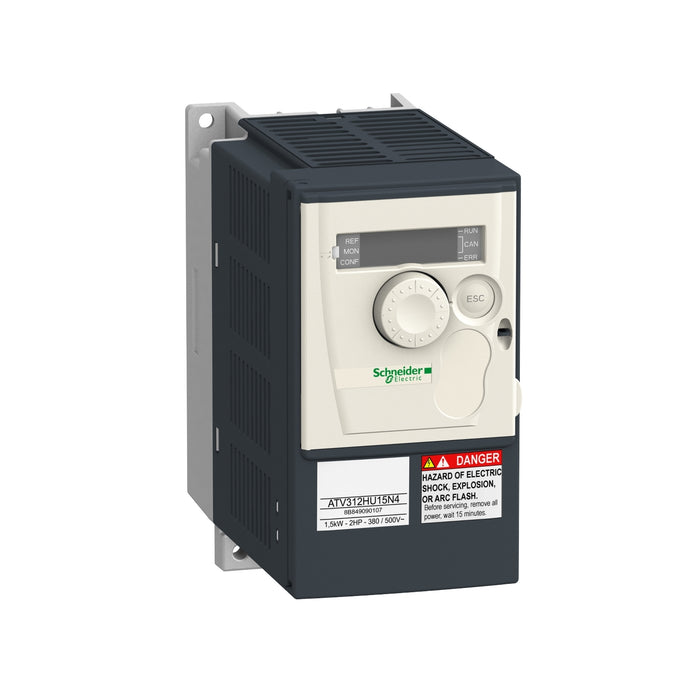 ATV312HU15N4B variable speed drive ATV312 - 1.5kW - 4.2kVA - 61W - 380..500 V- 3-phase supply