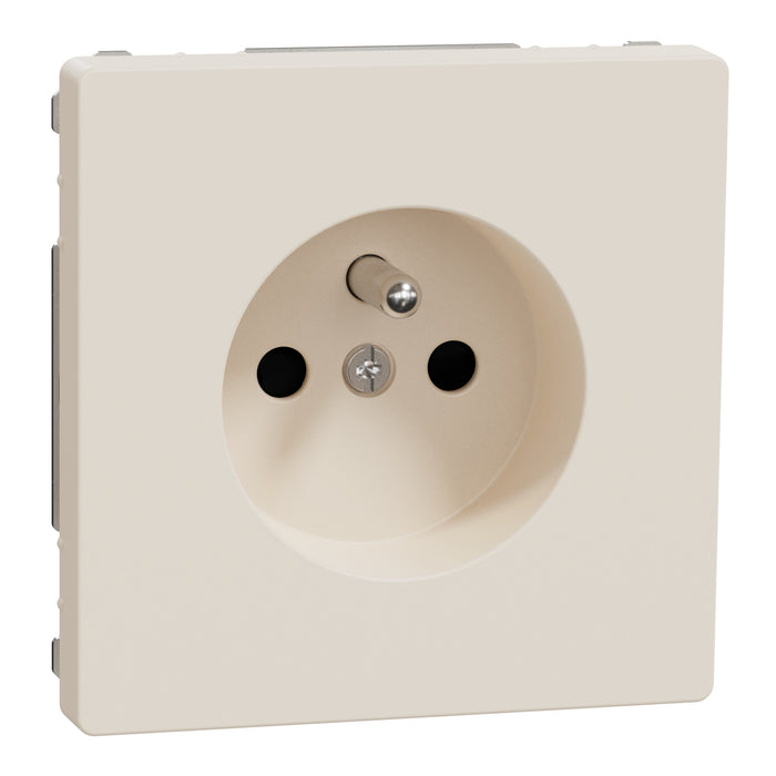 MTN2500-6033 Socket-outlet, Merten System Design, 2P + E, 16A, French, screwless terminals, glossy, varnished, sahara