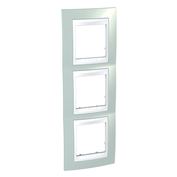 MGU6.006V.870 Unica Plus - cover frame - 3 gangs - water green/white