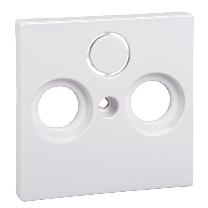 MTN296725 Central plate, Merten System M, for antenna sock.-out.s 2/3 holes, glossy, antibacterial, active white