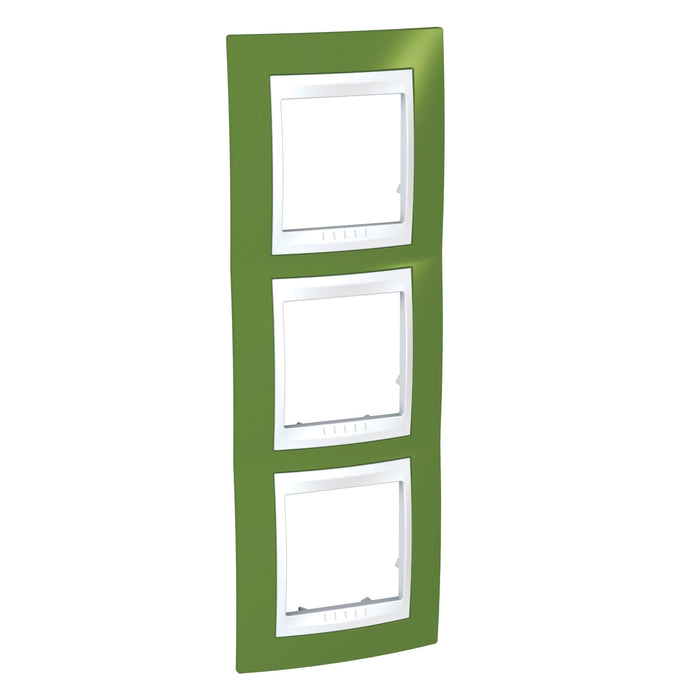 MGU6.006V.866 Unica Plus - cover frame - 3 gangs - pistachio/white