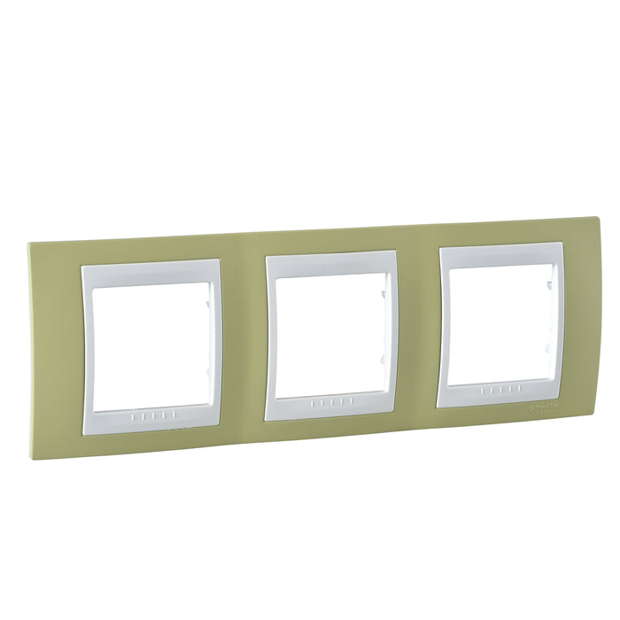 MGU6.006.563 Unica Plus - cover frame - 3 gangs, H71 - apple green/ivory