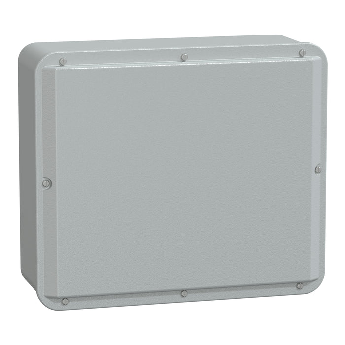 NSYDBN3530 Metal industrial box - low plain cover - H357xW307xD136 - IP55 - grey