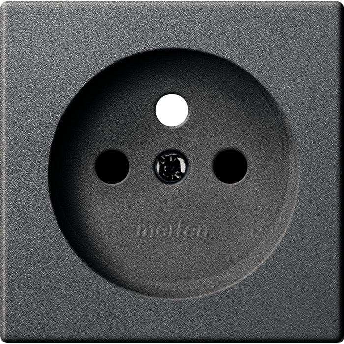 MTN285214 Central plate w. shutter for socket insert w. earth. pin, anthracite, System M