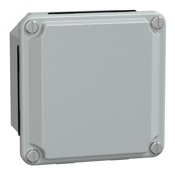 NSYDBN88 Metal industrial box - low plain cover - H85xW85xD49 - IP55 - grey RAL 7035