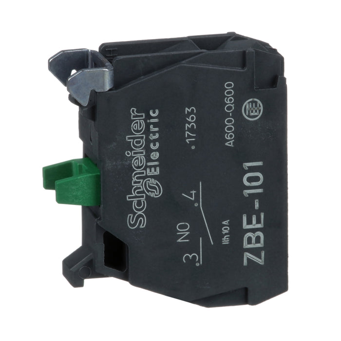 ZBE101 Bloque de contacto único, Harmony XB4, aleación de plata, terminal de abrazadera de tornillo, 1NO