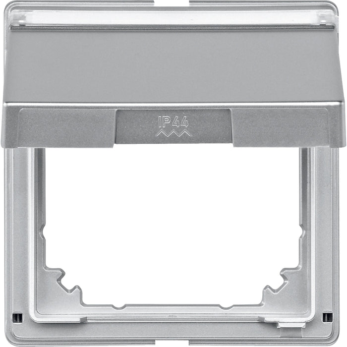 MTN516660 Intermediate ring with hinged lid and labelling field, aluminium, Aquadesign