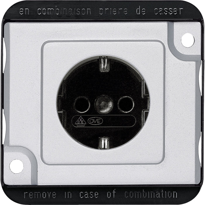 MTN2400-7060 Merten HD, SCHUKO socket-outlet insert w.shutter, screw term., alum.