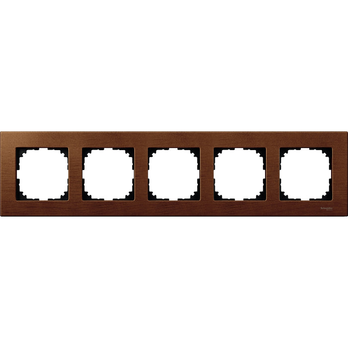 MTN4055-3472 Cover frame, Merten M-Elegance wood, 5 gangs, cherry wood