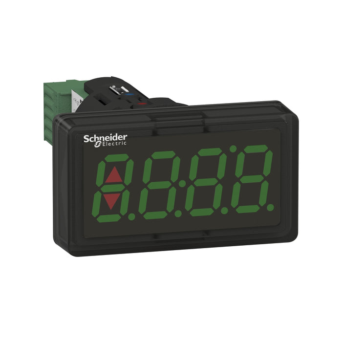 XBH1AA0G4 Harmony XB5, Digital panel meter, plastic, black, Ø22, 4 digit green LED display, 4...20 mA input