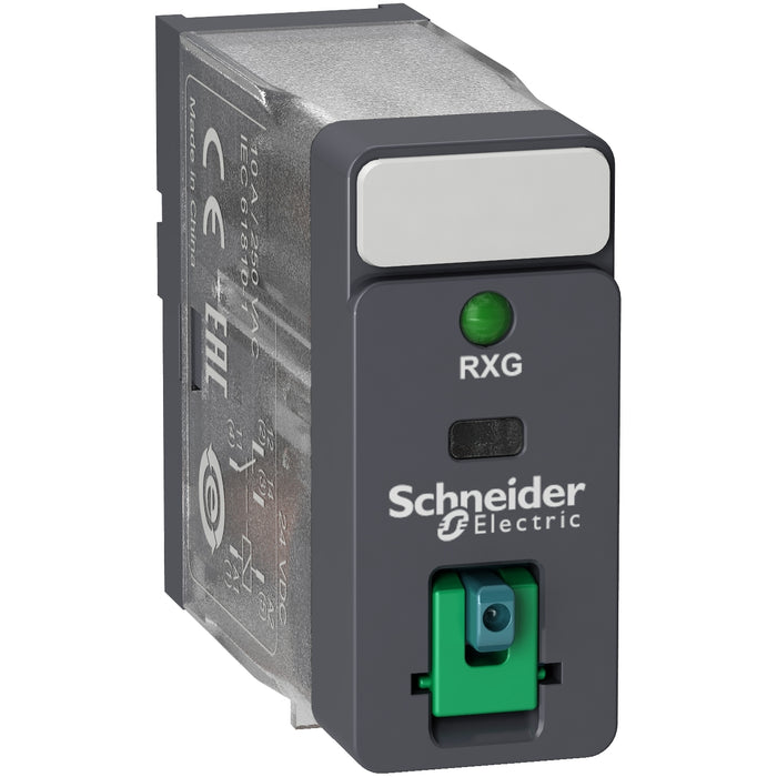 RXG12ED Interface plug-in relay, 10 A, 1 CO, lockable test button, LED, 48 V DC