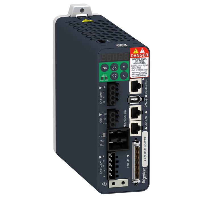 LXM28AU15M3X motion servo drive, Lexium 28, single and three phase 200...230 V, 1.5 kW