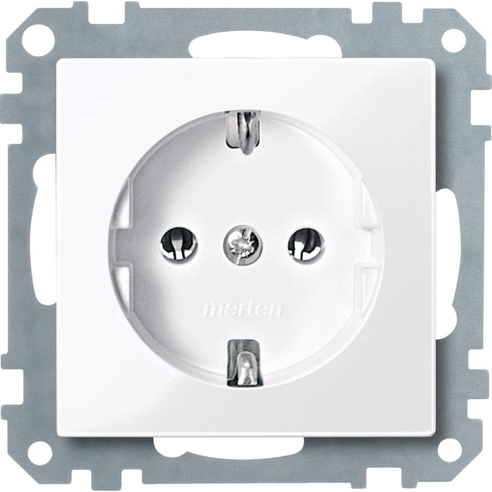 MTN273425 SCHUKO socket-outlet insert with screw terminals, active white, glossy, System M