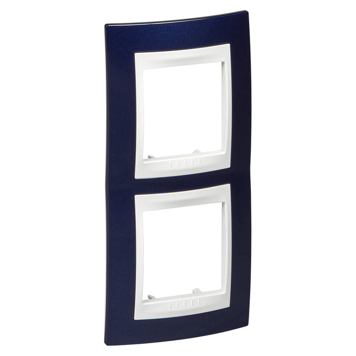 MGU6.004V.842 Unica Plus - cover frame - 2 gangs - indigo blue/white