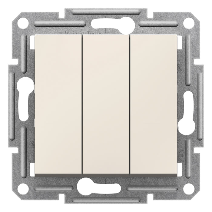 EPH2170123 Asfora - 3 circuits switch without frame - cream