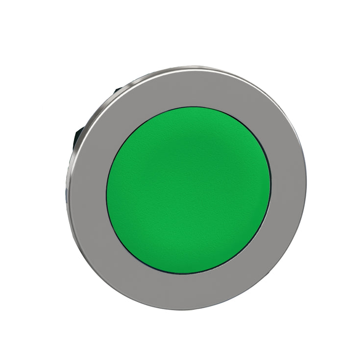 ZB4FA3 Harmony XB4, Flush mounted push button head, metal, green, Ø30, spring return, unmarked