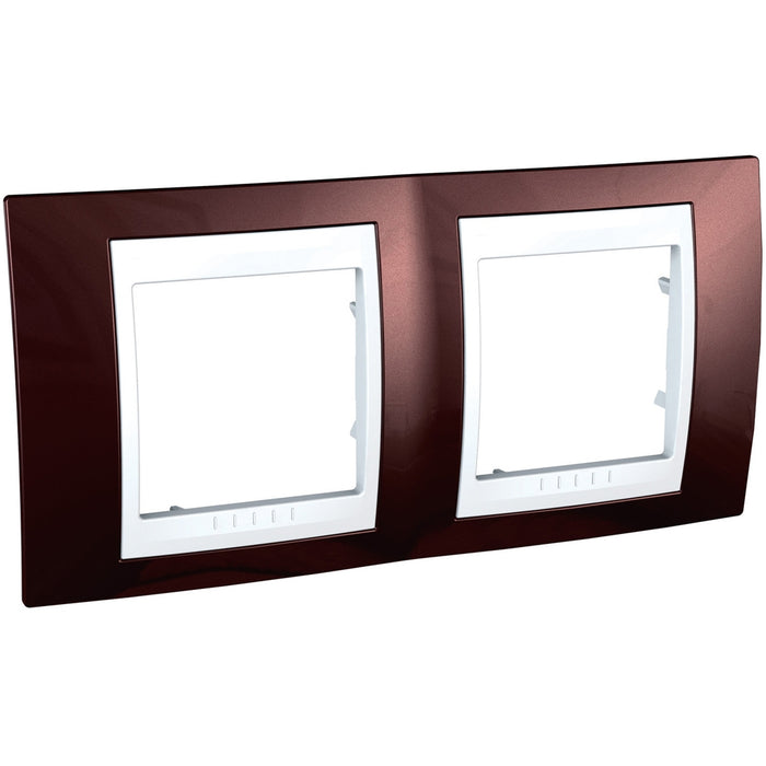 MGU6.004.851 Unica Plus - cover frame - 2 gangs, H71 - terracotta/white