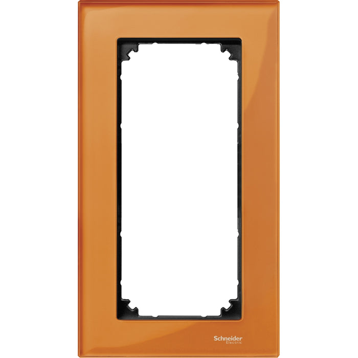 MTN404802 Real glass frame, 2-gang w/o central bridge piece, Calcite orange, M-Elegance