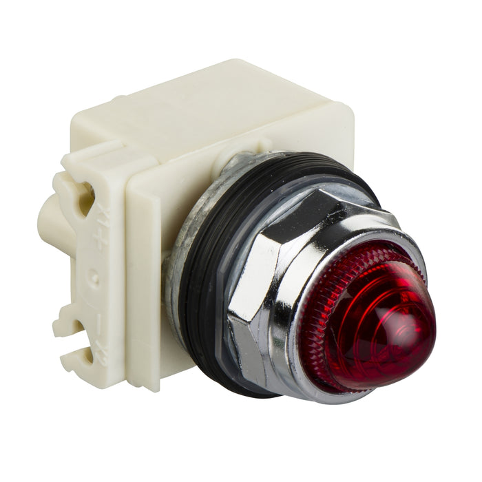 9001KP32R9 Pilot light, Harmony 9001K, metal, polycarbonate, domed, red, 30mm, 12-14V