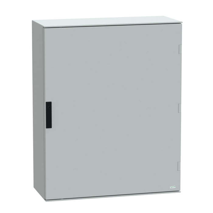 NSYPLM108G Wall mounted polyester enclosure, Thalassa PLM, plain door, 1056x852x350mm, IP66, IK10, RAL 7035