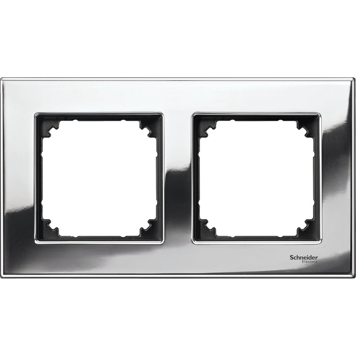 MTN403239 Cover frame, Merten M-Elegance metal, 2 gangs, chrome