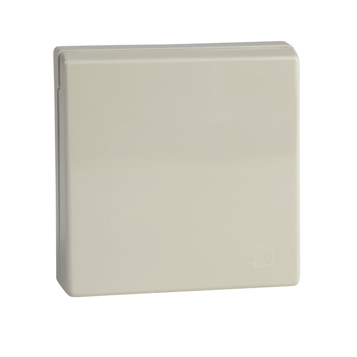 MTN2340-0344 Central plate w. hng.lid for SCHUKO sock.-out. insert, white, glossy, System M