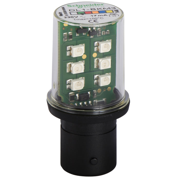 DL1BKM3 LED bulb, Harmony XVB, BA15d, green, flashing signaling type, 230V AC