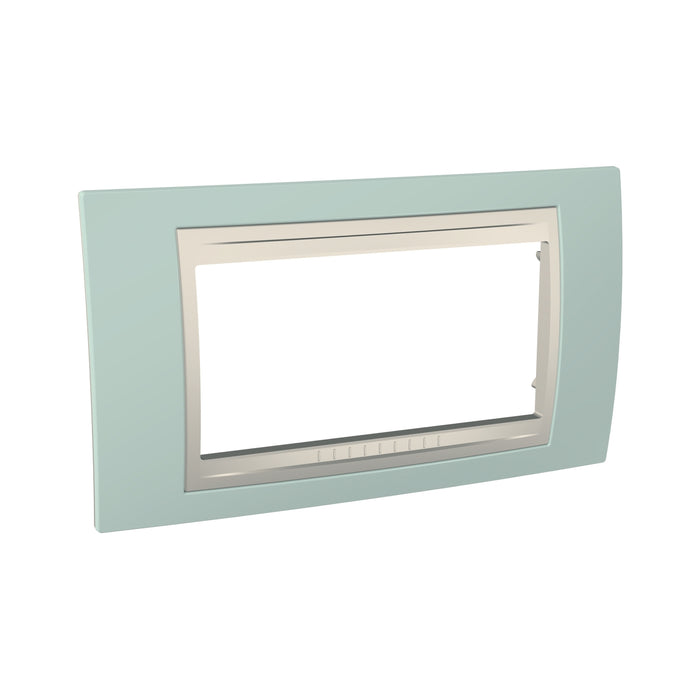 MGU6.104.570 Unica Plus - cover frame - 4 modules - water green/ivory