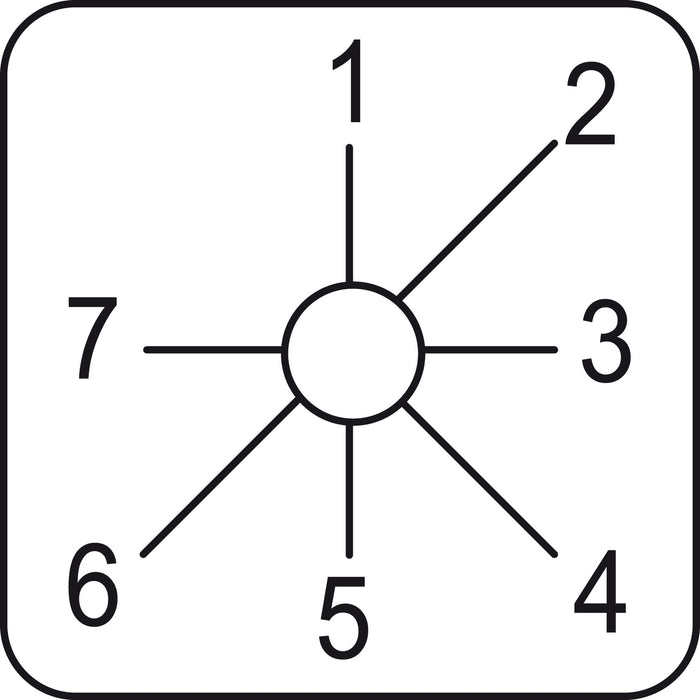 KZ18420L Legende für Nockenschalter 1 bis 7 - 45 x 45 mm