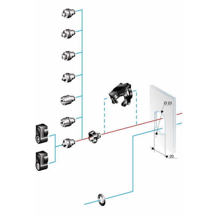 NSYTDB5PLA 5mm double bar insert for large escucheon (without handle)