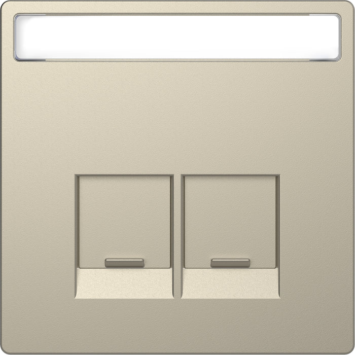 MTN4574-6033 Cen.pl. 2-gng w. label field f. Schneider Electric RJ45-Connctr.sahara,Sys.Des