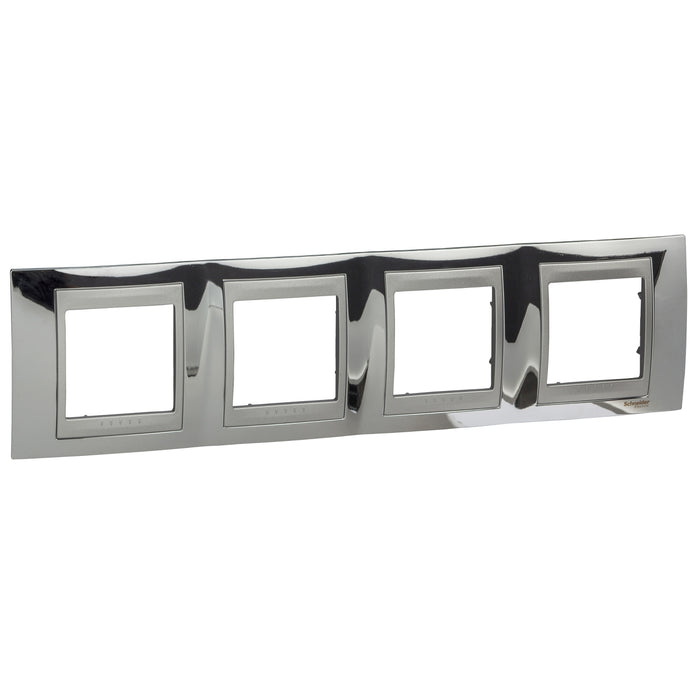 MGU66.008.010 Unica Top - cover frame - 4 gangs, H71 - bright chrome/aluminium